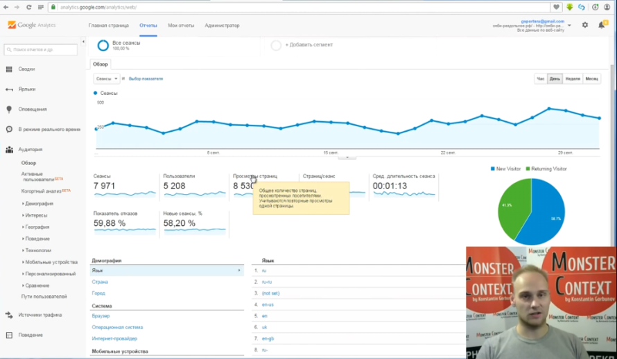 Как смотреть и анализировать статистику Google Analytics - Просмотры страниц